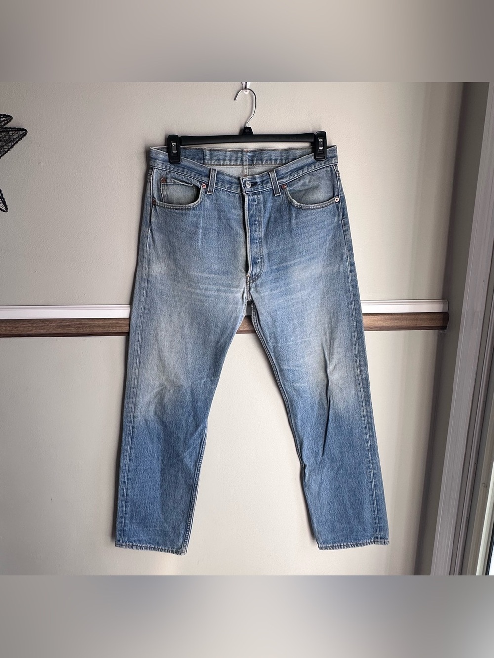 Vintage 90s USA Levis 501XX Jeans Button Fly Lucky Star Factory Distressed​